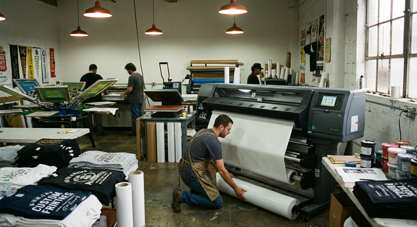 Behind the scenes in the print shop