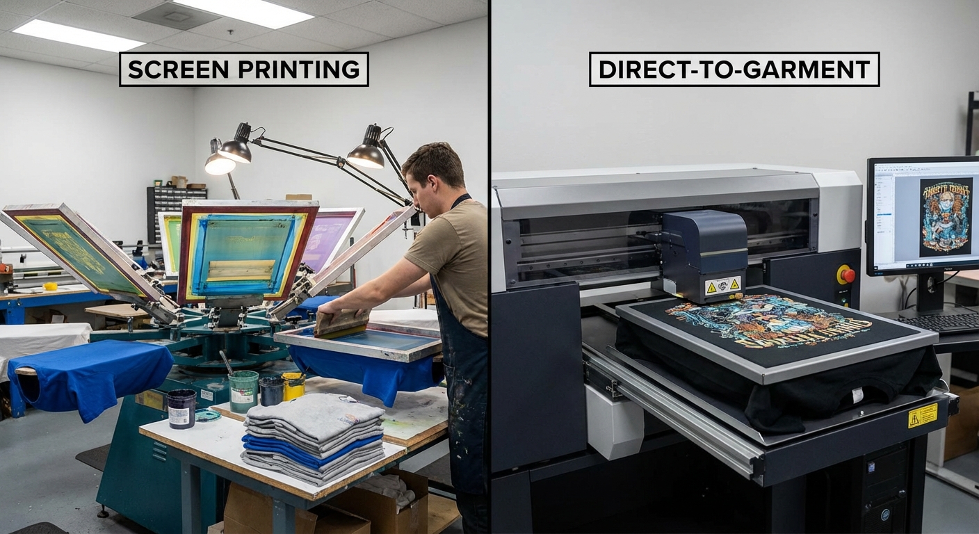 Screen printing vs DTG comparison