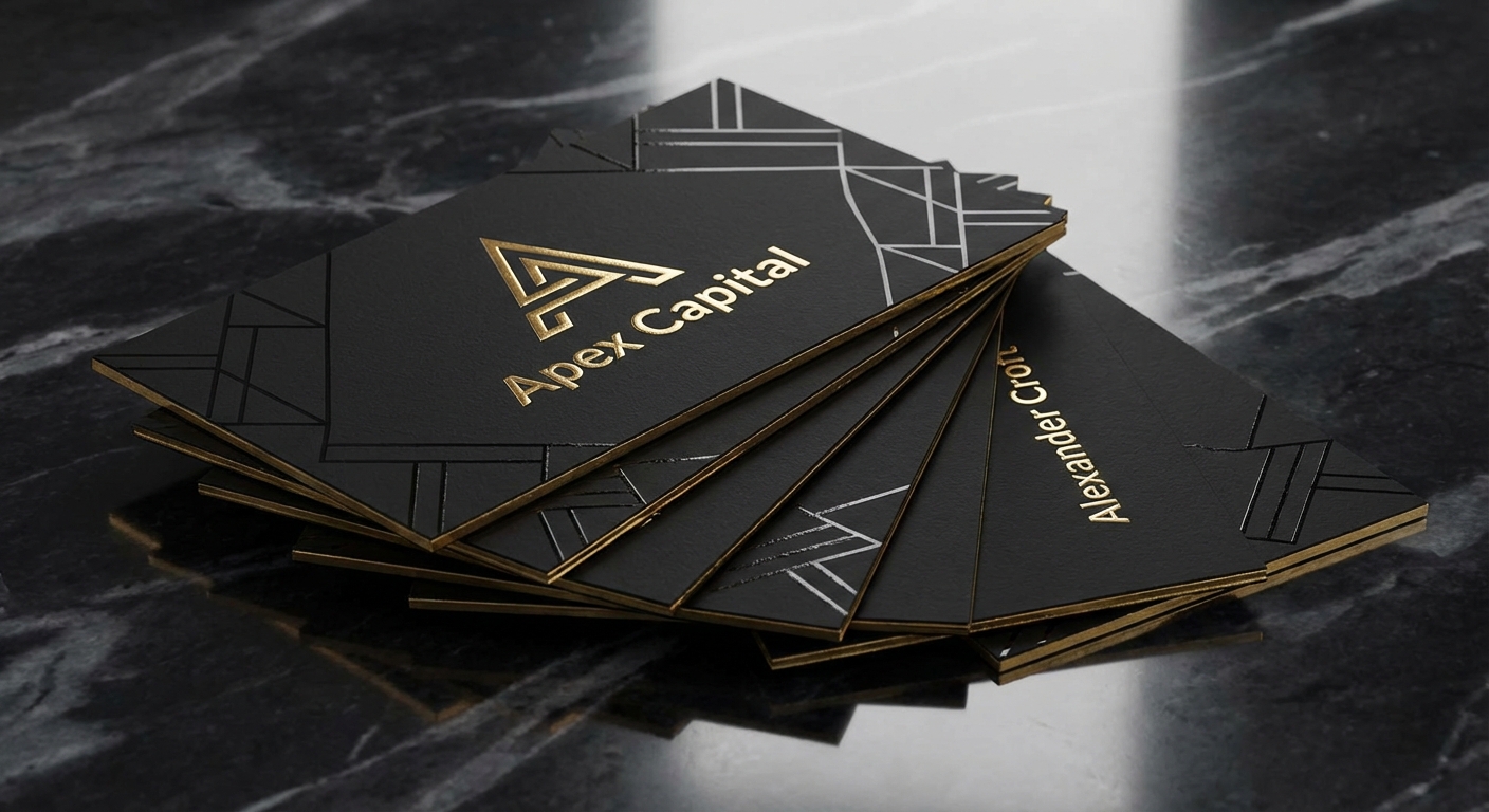 Premium business cards with metallic foil