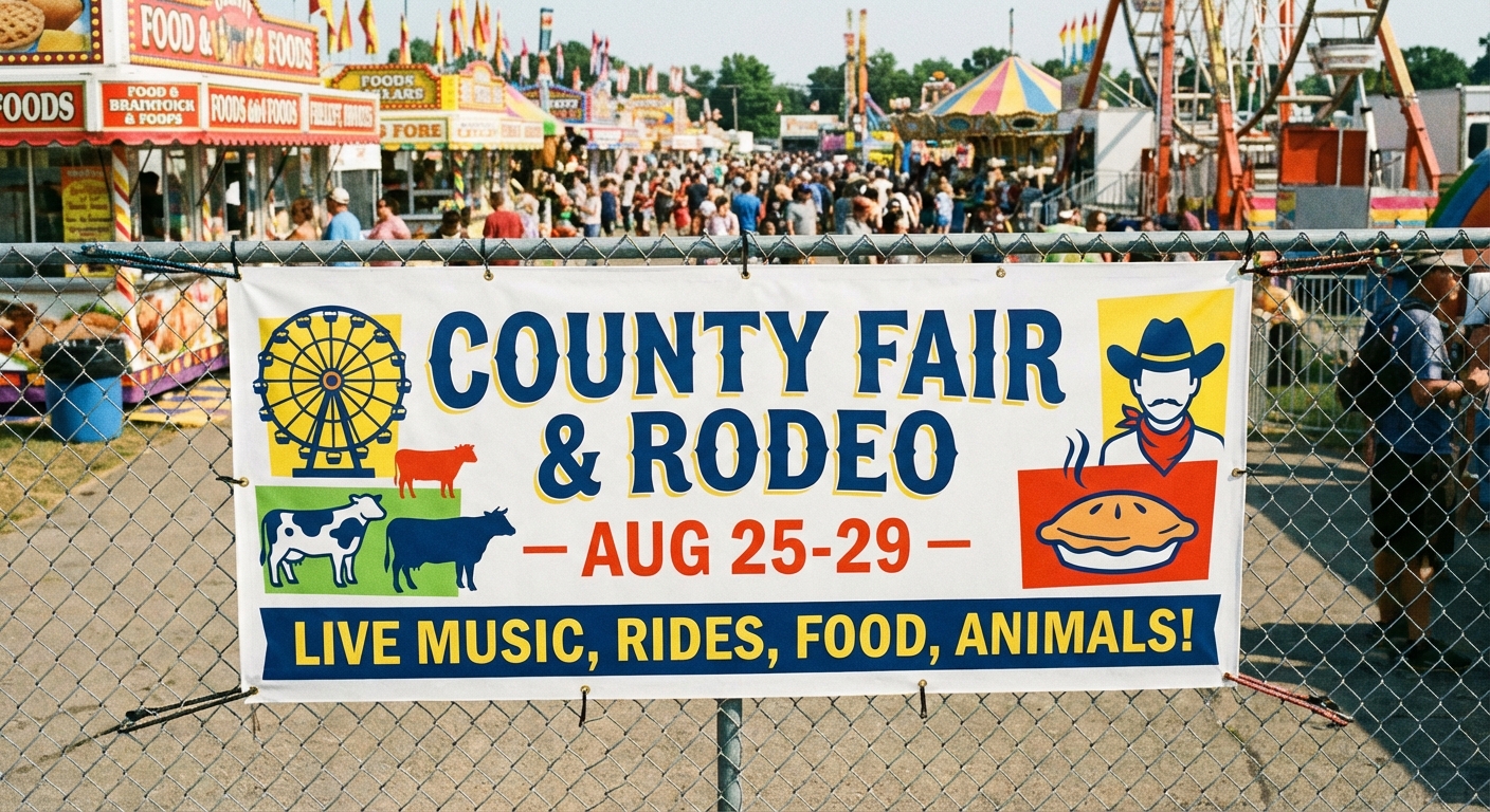 Large outdoor vinyl event banner